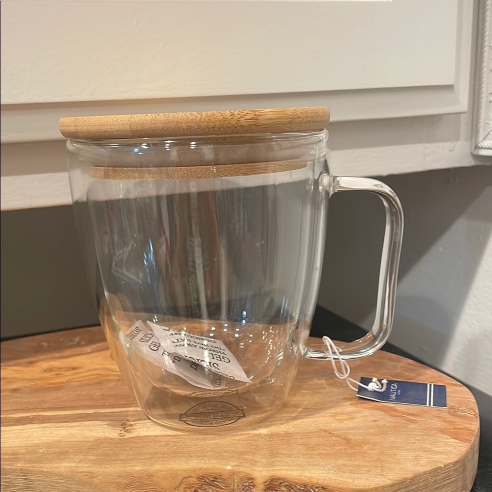NWT Nautica Mug with Bamboo Lid